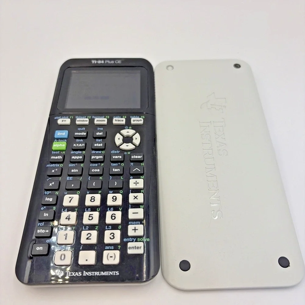 Texas Instruments TI-84 Plus CE Graphing Calculator W/Cover NO CORD Blk/White